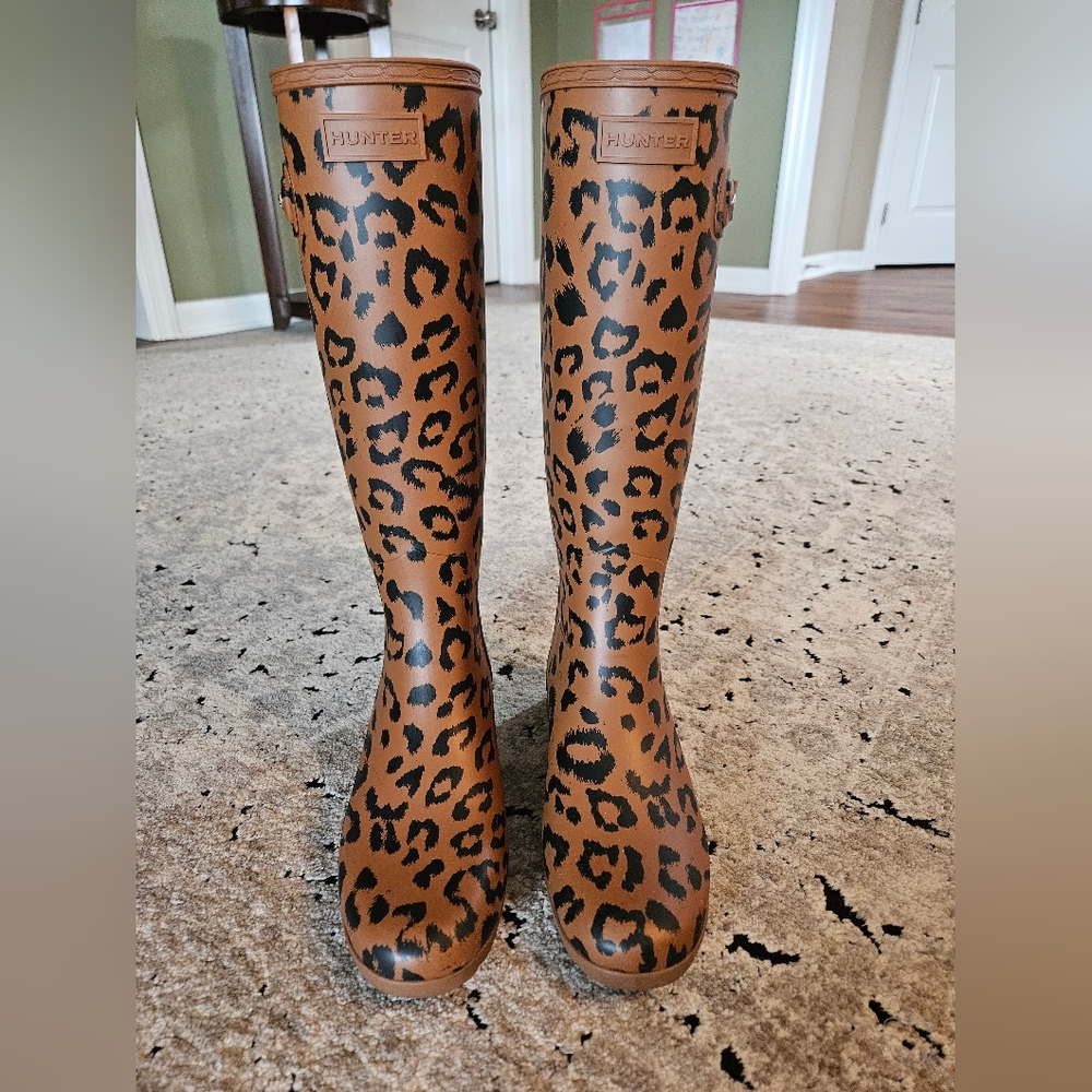 Hunter Leopard Print Rain Boots